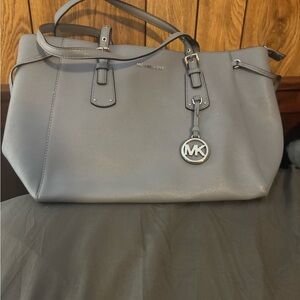 Michael Kors Gray Shoulder Bag with MK Charm